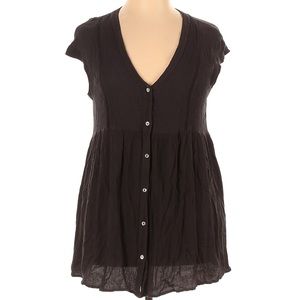 Anthropologie Vanessa & Virginia Black Buttoned Dress